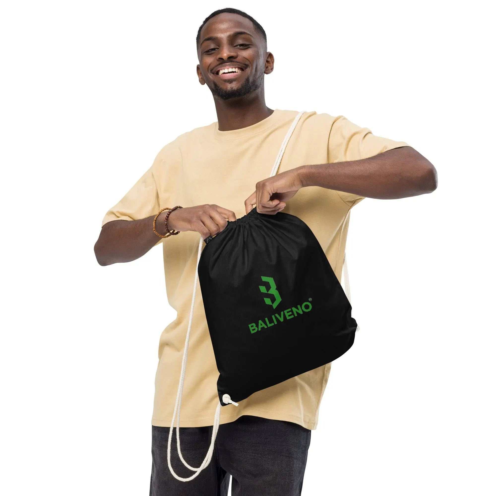 Organic cotton drawstring bagOrganic cotton drawstring bagMake a sustainable choice for your everyday carry with our Organic Cotton Drawstring Bag. Crafted from 100% organic cotton, this eco-friendly bag offers a sturdy and[Bal]
