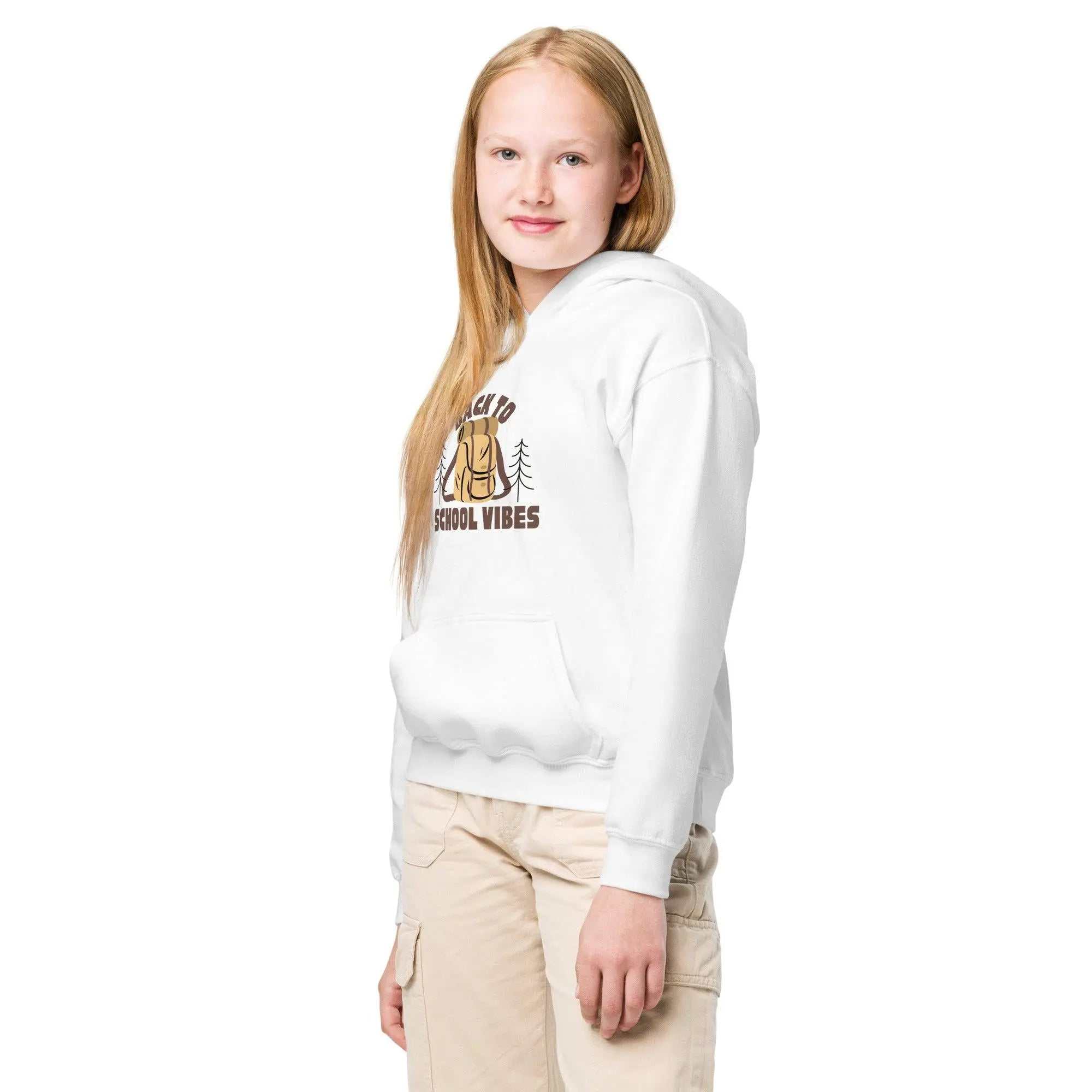 Back To SchoolBack To School Vibes HoodieKeep kids warm and comfortable all school year long with the Back To School Vibes Kids Hoodie. This durable yet soft youth hoodie is built for busy, active children [Bal]