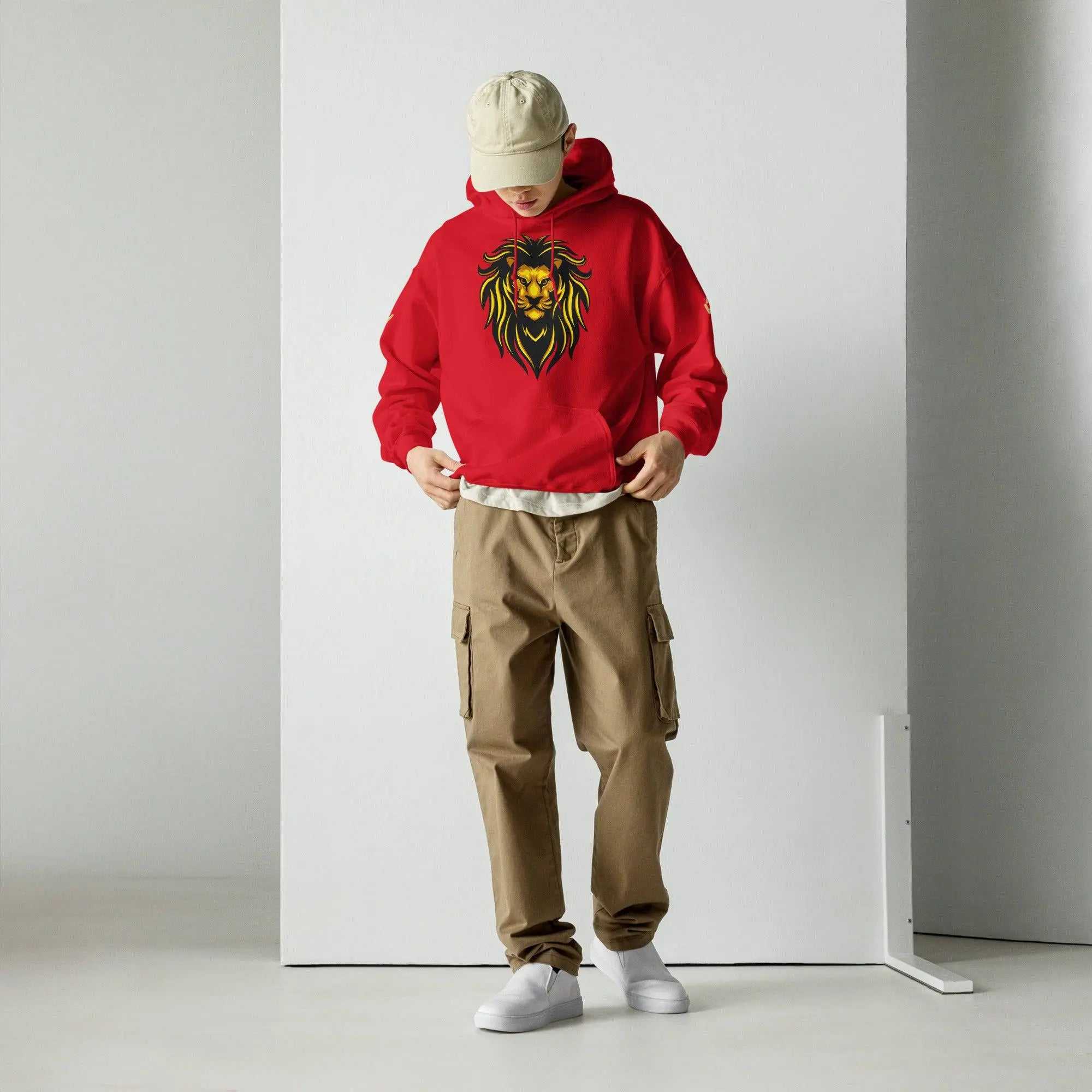 Baliveno Lion HoodieBaliveno Lion HoodieStay cozy and stylish with the ultra-soft Baliveno Lion Graphic Printed Lightweight Pullover Hoodie Sweatshirt. This casual pullover features an eye-catching lion gr[Bal]