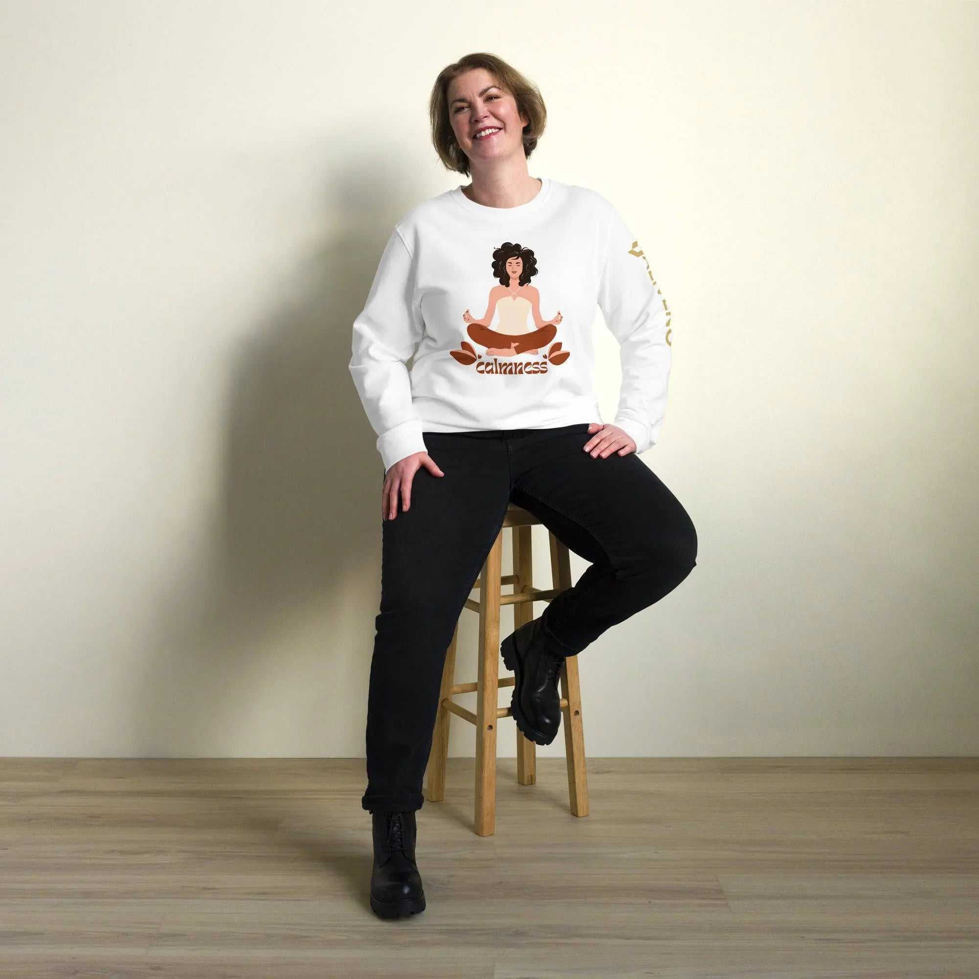 Calmness organicCalmness organic sweatshirtFind your zen in sustainable style with the Calmness Unisex Organic Cotton Recycled Crewneck Sweatshirt. This eco-friendly sweatshirt is crafted from soft organic an[Bal]