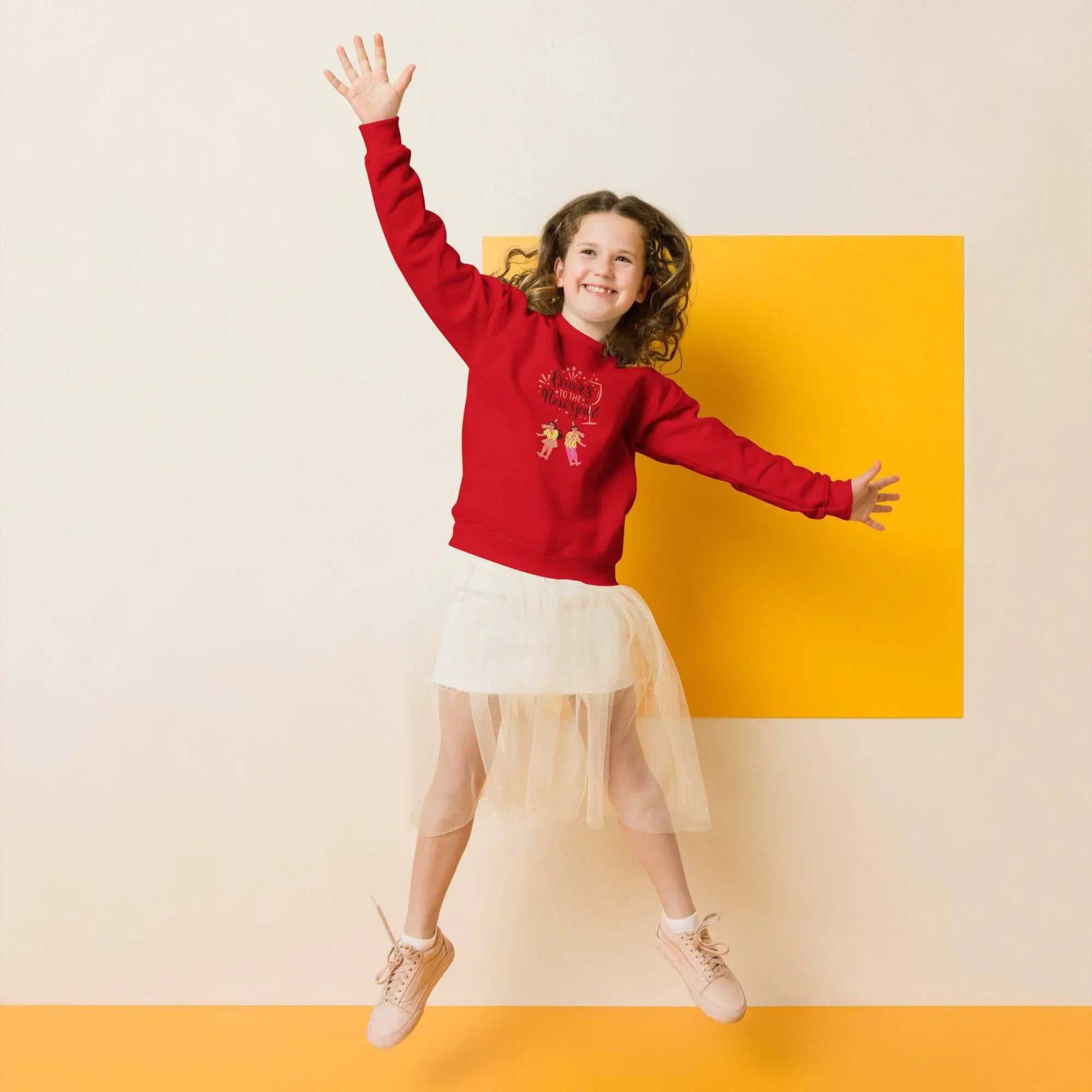 Cheers To The New YearCheers To The New Year Youth sweatshirtGet kids excited to ring in the new year with the cozy "Cheers To The New Year" Graphic Print Youth Fleece Crewneck Sweatshirt! This festive printed pullover feature[Bal]