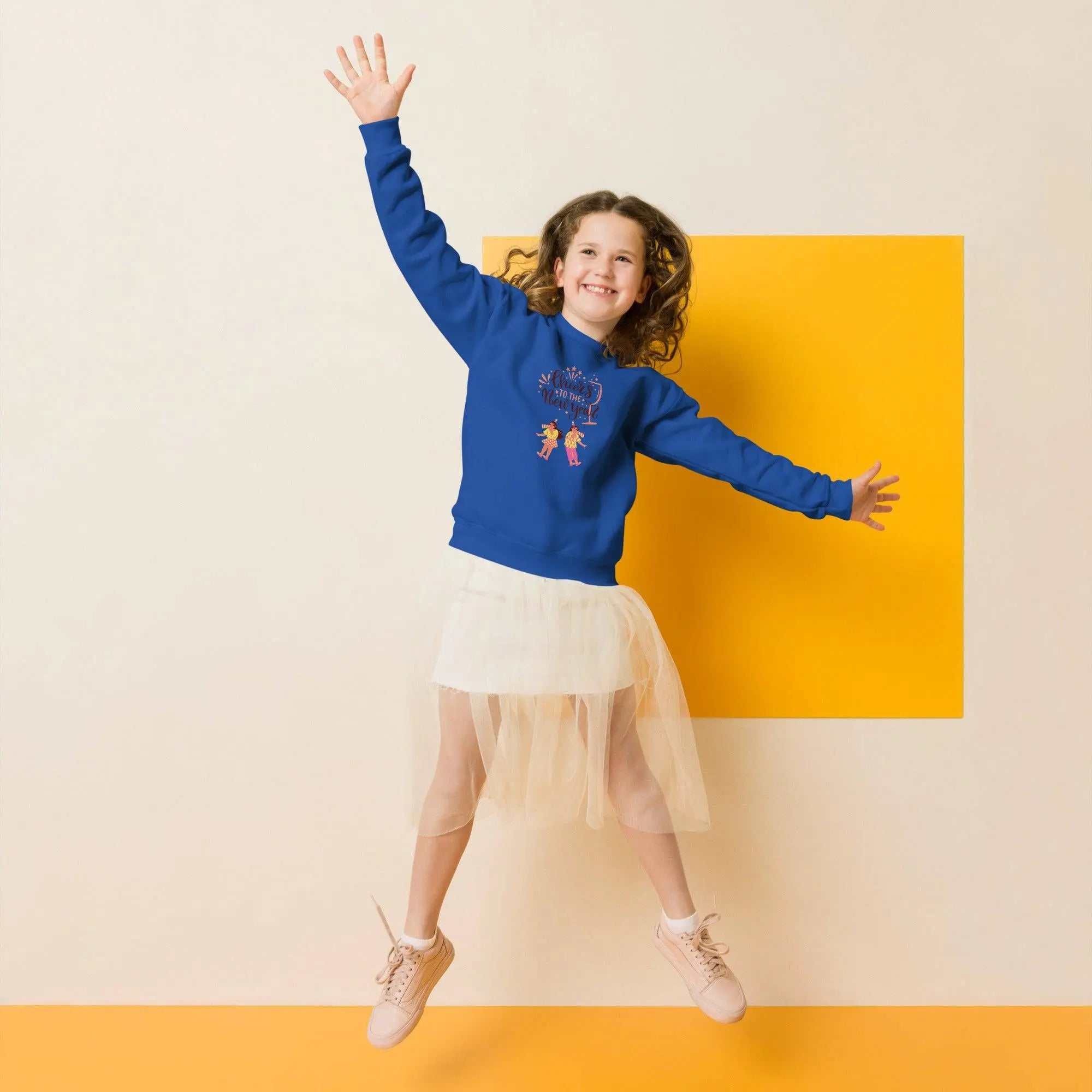 Cheers To The New YearCheers To The New Year Youth sweatshirtGet kids excited to ring in the new year with the cozy "Cheers To The New Year" Graphic Print Youth Fleece Crewneck Sweatshirt! This festive printed pullover feature[Bal]