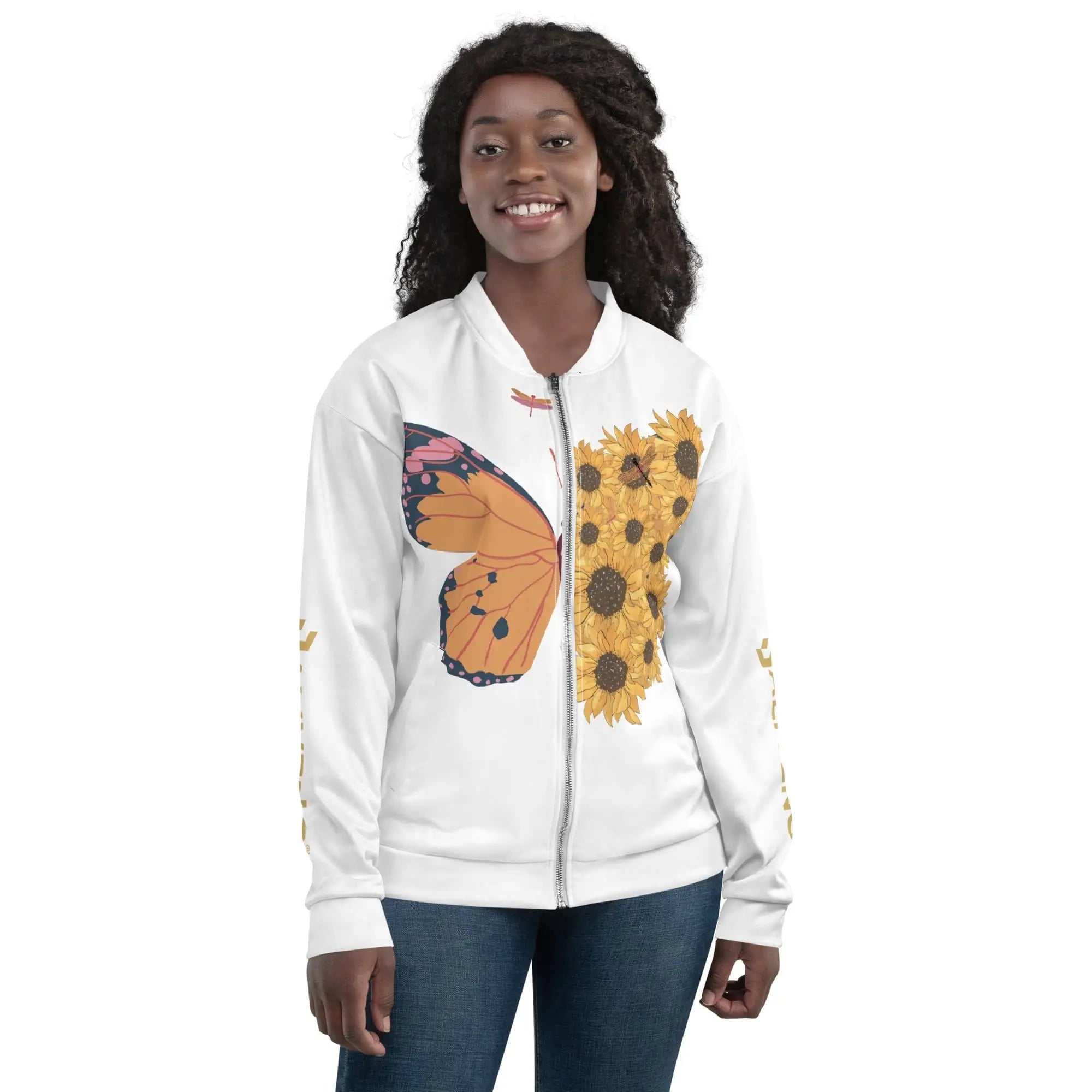 Secret Of ButterflySecret Of Butterfly Bomber JacketAdd a little zing to your wardrobe with this vibrant All-Over Print Bomber Jacket. Wear it on a basic t-shirt, or layer it on top of a warm hoodie—it’ll look great e[Bal]