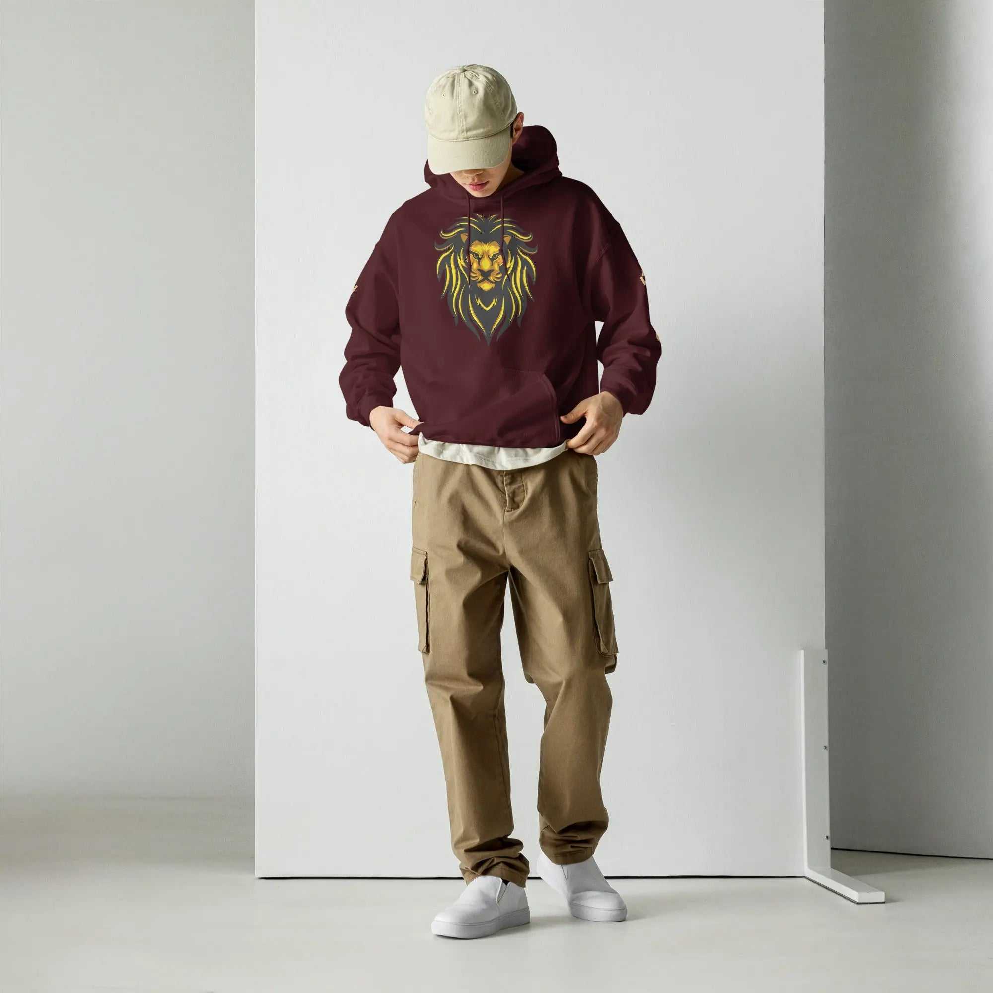Baliveno LionBaliveno Lion HoodieStay cozy and stylish with the ultra-soft Baliveno Lion Graphic Printed Lightweight Pullover Hoodie Sweatshirt. This casual pullover features an eye-catching lion gr[Bal]